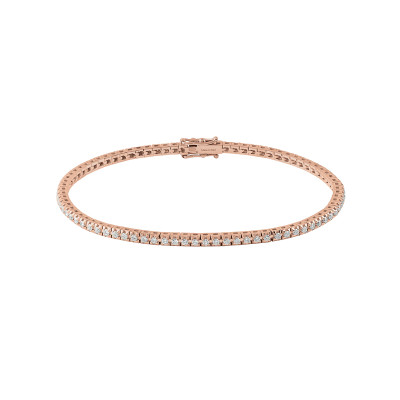 Bracciale Tennis Battito in oro rosè con diamante