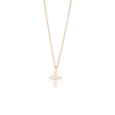 Collana Croci diamanti oro rosa
