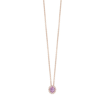 Collana Dora Diamanti Zaffiro rosa