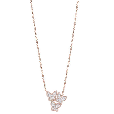 Collana I Segni Farfalle oro rosa e diamanti