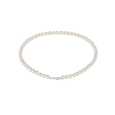 Collana Java in oro bianco con perle bianche