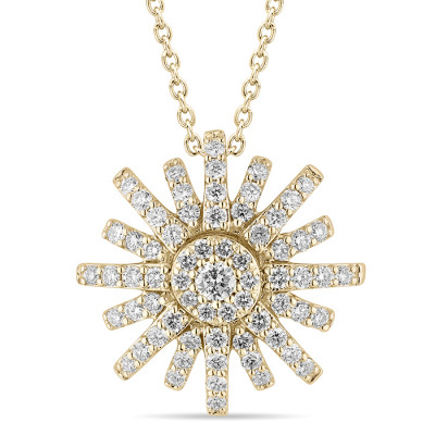 Collana Sole oro giallo e diamanti