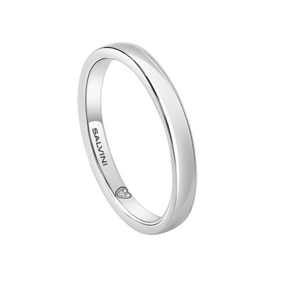 Fede nuziale Battito in oro bianco - 3 mm