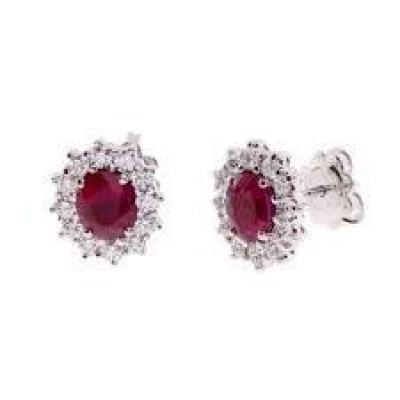 Orecchini Love for color in oro bianco, rubini e diamanti