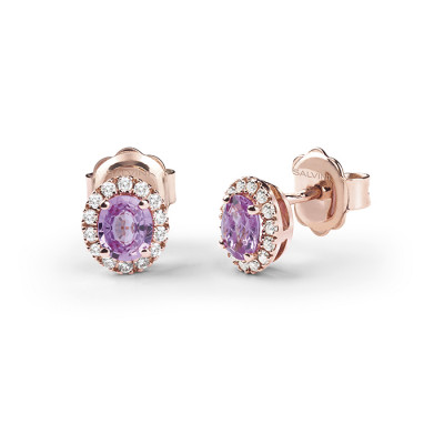 Orecchini Dora Diamanti e zaffiri rosa