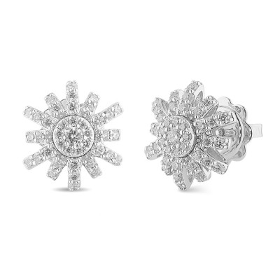 Orecchini Sole oro bianco e diamanti