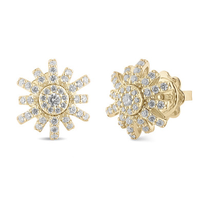 Orecchini Sole oro giallo e diamanti