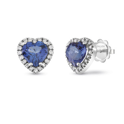 Orecchini Sorrento Cuori diamanti e tanzanite