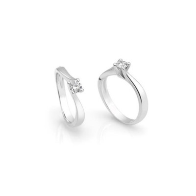 Solitario oro bianco diamante 0.33ct G VS