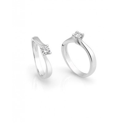 Solitario oro bianco diamante 0.11ct